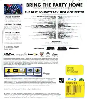 DJ Hero 2 (USA) (v1.01) (Disc) (Update) box cover back